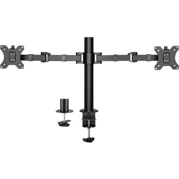 ACT AC8326 Monitor Bureausteun | 2 Schermen tot 32” | VESA | Hoogte Verstelbaar | Kantelen - Roteren - Zwenken | Ergonomisch