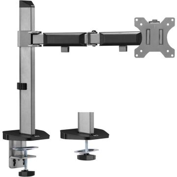 ACT AC8335 Monitor bureausteun | 1 Scherm tot 32” | VESA | Hoogte Verstelbaar | Kantelen - Roteren - Zwenken | Ergonomisch | Zilver