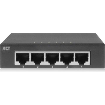 ACT Netwerk Switch 5 poorten |Behuizing Metaal | 1000 Mbps | AC4415