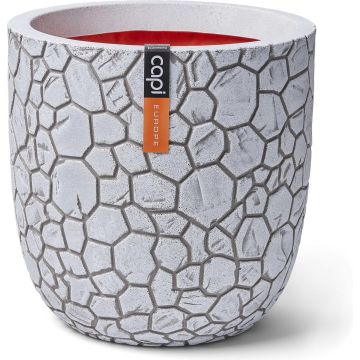 Capi Europe - Bloempot bol Clay NL - 35x34 - Ivoor - Opening Ø29 - Voor binnen en buiten - Levenslang garantie - Breukbestendig - 100% Recyclebaar - KIVC932