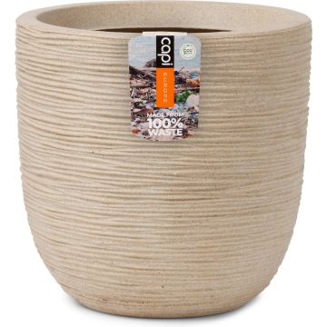 Capi Europe - Bloempot bol Waste Rib NL - 35x34 terrazzo beige - Opening Ø29 - Voor binnen en buiten - Levenslang garantie - Breukbestendig - 100% Recyclebaar - KTBR932