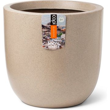 Capi Europe - Bloempot bol Waste Smooth NL - 35x34 terrazzo beige - Opening Ø29 - Voor binnen en buiten - Levenslang garantie - Breukbestendig - 100% Recyclebaar - KTB932