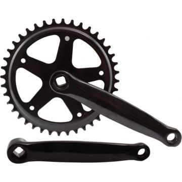 Crankset spieloos 40t staal 18 zwart 170mm - ZWART