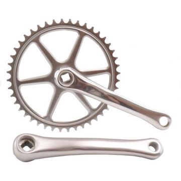 Crankset spieloos 44t aluminium 332 zilver 170mm - ZILVER