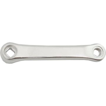 Crank links aluminium spieloos 152mm ruit zilver - ZILVER