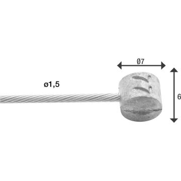 Elvedes Binnenkabel Rem Achter 6426 4000 Mm Zilver