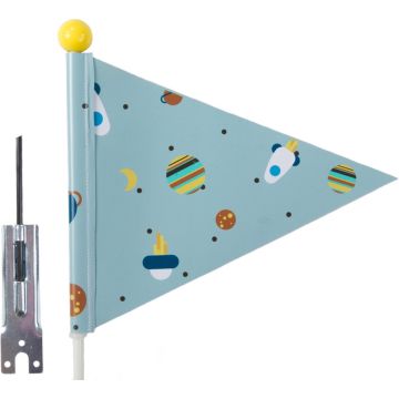 Vlag pexkids rocket blauw