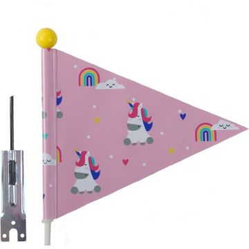 Veiligheidsvlag Pexkids Unicorn - roze met unicorn print