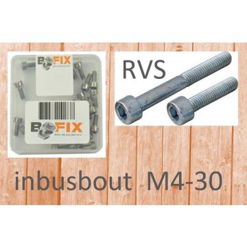 Bofix inbusbout M4x30 RVS (25st)