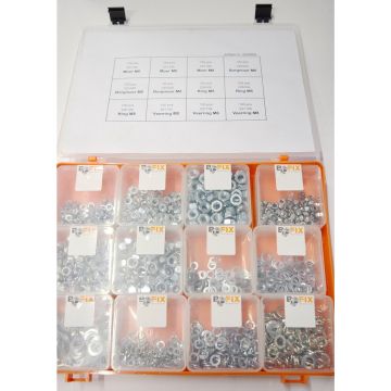 Bofix 226800 Doos assortiment 12 vaks Ringen en Moeren