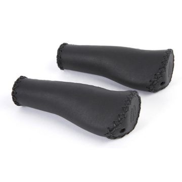 Velo Ergo Leren Handvattenset 135/135MM - Ergonomisch Gevormd