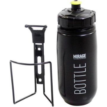 Mirage Bidon Met Houder 600 Ml Zwart