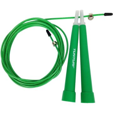 Tunturi Verstelbaar Speed Rope -Springtouw - Sport springtouw - Fitness springtouw - Groen - Incl. gratis fitness app