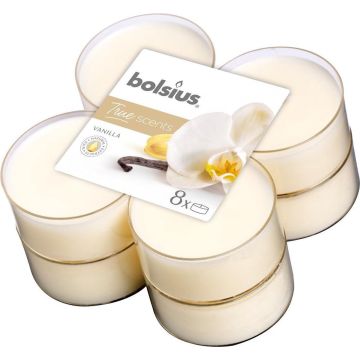 Bolsius Maxi Waxinelichtjes True Scents Vanille 8 Stuks