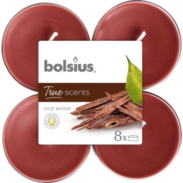 Bolsius Maxi Waxinelichtjes True Scents Oud Wood 8 Stuks