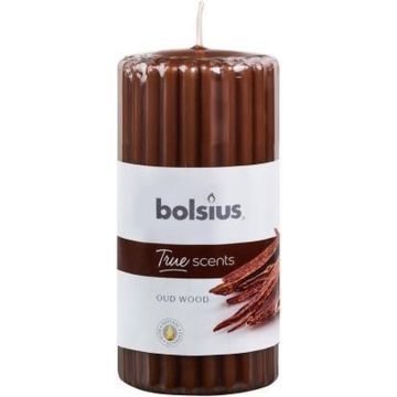 Bolsius Stompkaars geur True Scents Oud Wood 120/58