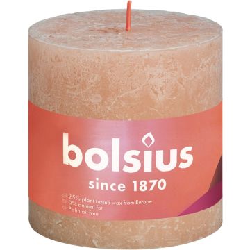 Bolsius Stompkaars Misty Pink Ø100 mm - Hoogte 10 cm - Roze/Grijs - 62 branduren