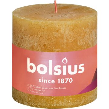 Bolsius Stompkaars Honeycomb Yellow Ø100 mm - Hoogte 10 cm - Geel - 62 branduren