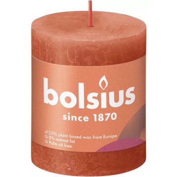 Bolsius Stompkaars Earthy Orange Ø68 mm - Hoogte 8 cm - Oranje - 35 branduren