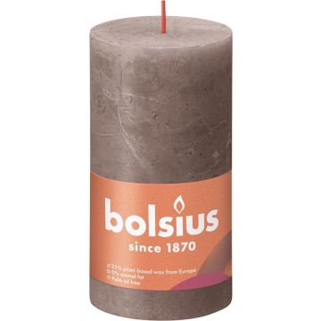 Bolsius Stompkaars Rustic Taupe Ø68 mm - Hoogte 13 cm - Taupe - 60 Branduren