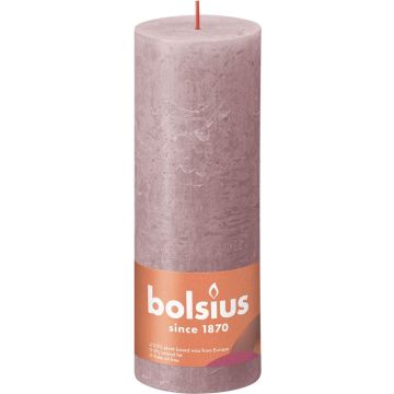 Bolsius Stompkaars Ash Rose Ø68 mm - Hoogte 19 cm - Grijs/Roze - 85 branduren