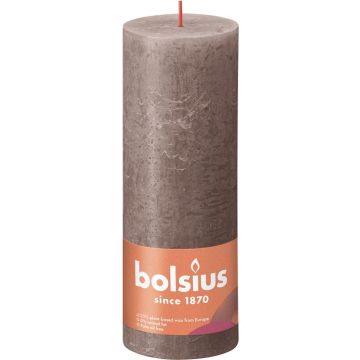 Bolsius Stompkaars Rustic Taupe Ø68 mm - Hoogte 19 cm - Taupe - 85 Branduren