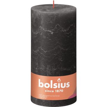 Bolsius Stompkaars Stormy Grey Ø100 mm - Hoogte 20 cm - Donkergrijs - 125 branduren