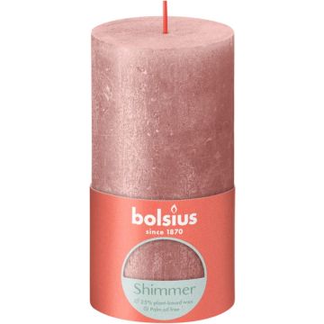 Bolsius Stompkaars Shimmer Pink - 13 cm / ø 7 cm