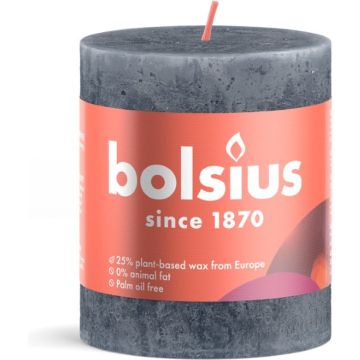 Bolsius Stompkaars 8 cm / Ø6,8 cm Rustiek Slate Blue