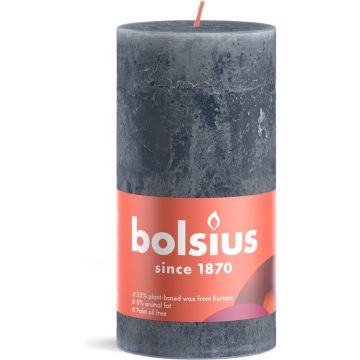 Bolsius Rustiek Stompkaars Shine 13 cm / Ø7 cm Slate Blue