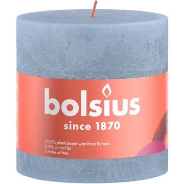 Bolsius Stompkaars Sky Blue - Ø100 mm - Hoogte 10 cm - Blauw - 62 Branduren