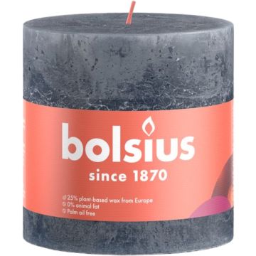 Bolsius Stompkaars Slate Blue - Ø100 mm - Hoogte 10 cm - Blauw - 62 Branduren