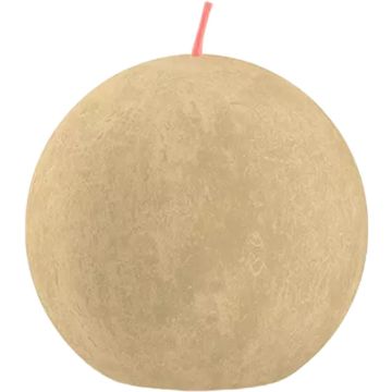 Bolsius - Rustieke kleine stompkaars 'Boule' (Ø7.6cm) - Oat Beige