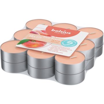 Bolsius Geurtheelichten 4uur True Scents Peach verpakt per 18 stuks