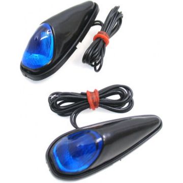 Lamp led set plak lamp blauw/ huis zwart