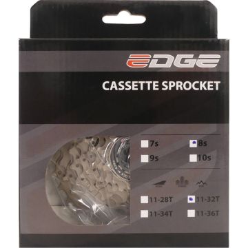 Cassette 8 speed Edge CSM5008 11-32T - zilver