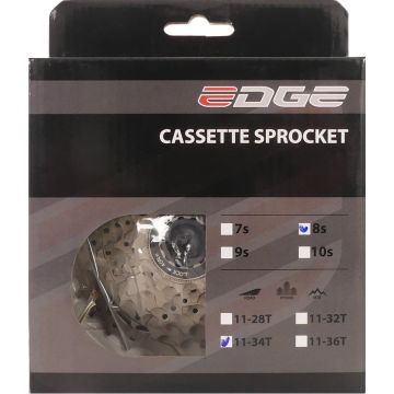 Cassette 8 speed Edge CSM5008 11-34T - zilver