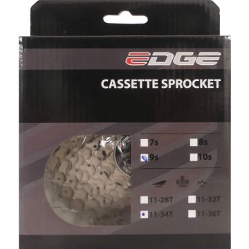 Cassette 9 speed Edge CSM5009 11-34T - zilver