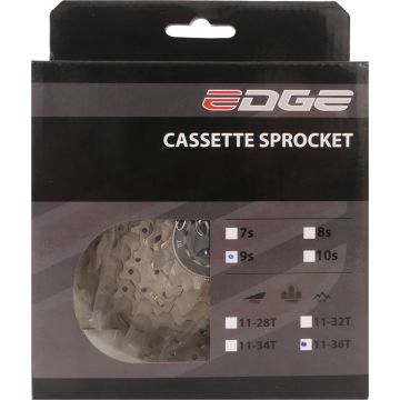 Cassette 9 speed Edge CSM5009 11-36T - zilver