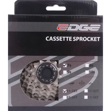 Cassette 7 speed Edge CSM5007 11-28T - zilver