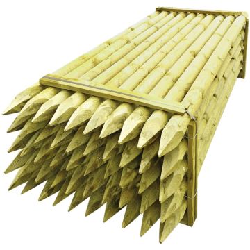 vidaXL Schuttingpalen met punt 50 st 10x240 cm geïmpregneerd hout