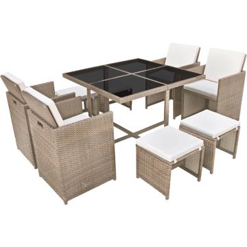 vidaXL-9-delige-Tuinset-met-kussens-poly-rattan-beige