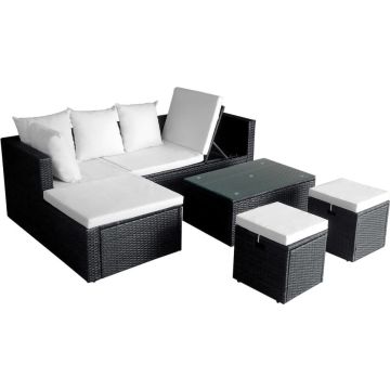 vidaXL-4-delige-Loungeset-met-kussens-poly-rattan-zwart