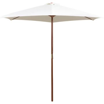 vidaXL Parasol 270x270 cm houten paal crèmewit