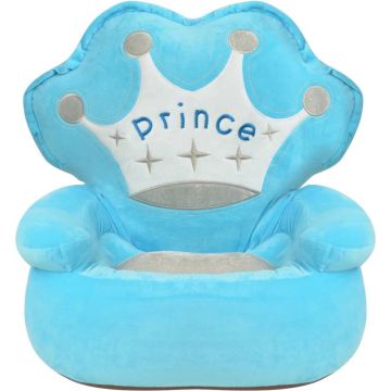 vidaXL Kinderstoel prins pluche blauw