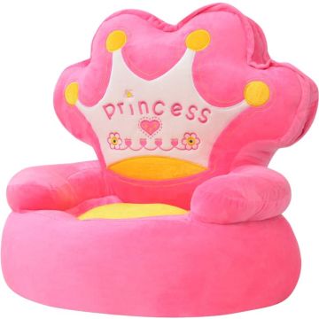 vidaXL Kinderstoel prinses pluche roze