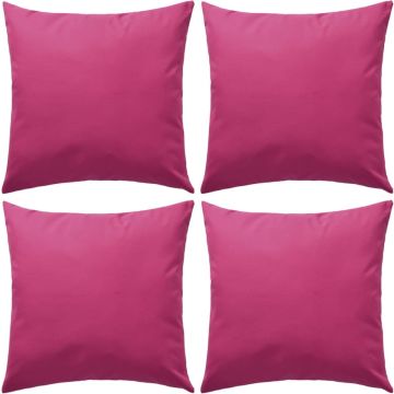 vidaXL Buitenkussens 45x45 cm roze 4 st