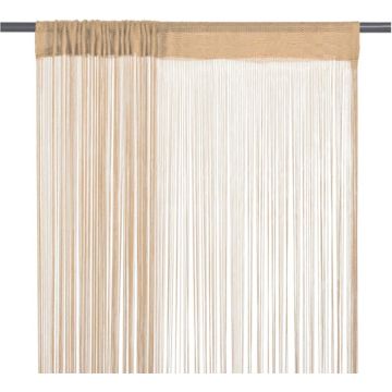 vidaXL Draadgordijnen 100x250 cm beige 2 st