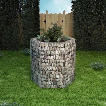 vidaXL Gabion plantenbak verhoogd zeshoekig 100x90x100 cm