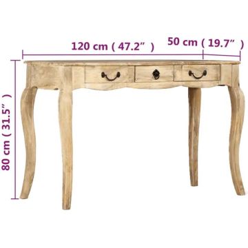 vidaXL Wandtafel 120x50x80 cm massief mangohout